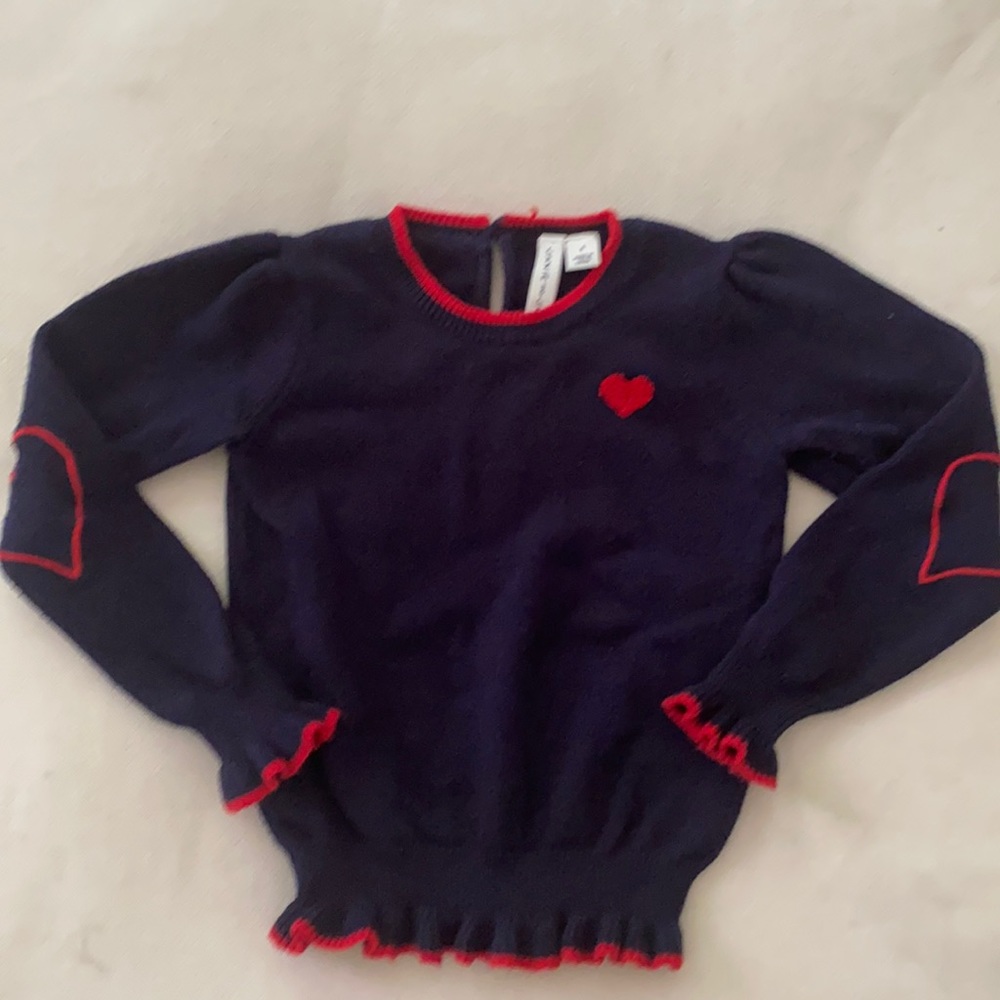 Janie & Jack Navy Heart Sweater